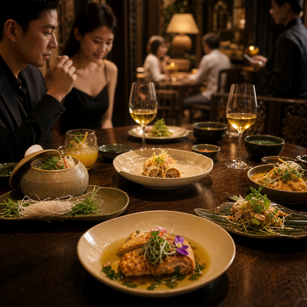 Bàn tiệc món Việt tinh tế tại nhà hàng MONA Dining